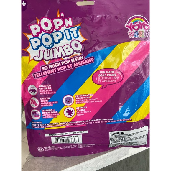 Pop N Pop It Jumbo Pink Heart Fidget Relieve Stress Toy NEW - Picture 3 of 3